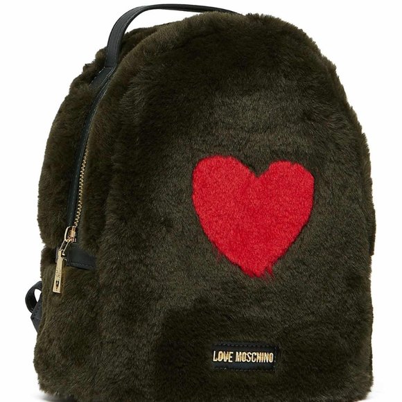Love Moschino Handbags - LOVE Moschino Faux Fur Backpack Verde Green